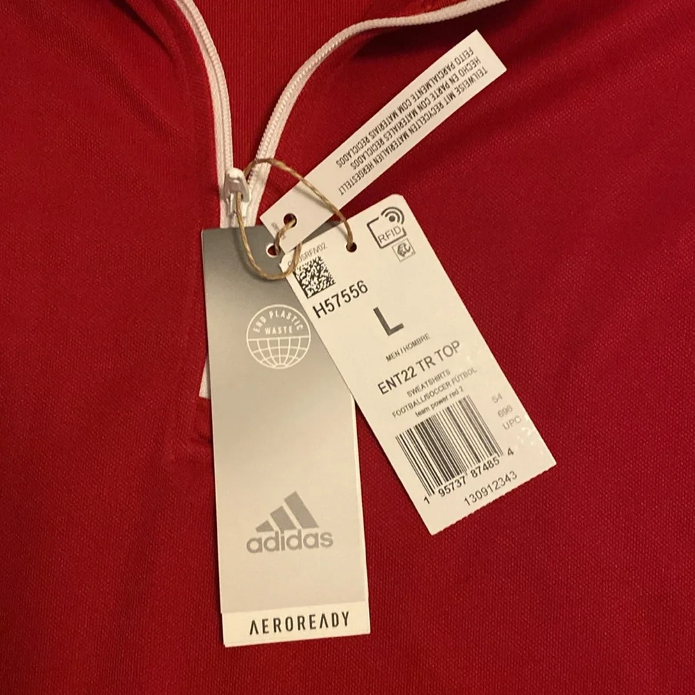 Adidas Areoready Entrada 22 Training Top Football/Soccer Red Men’s size L NWT
